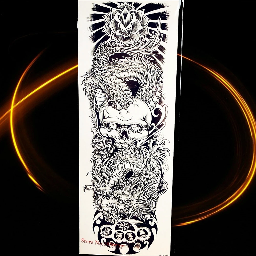 Sexy Sakura Girl Lotus Temporary Tattoo Stickers Henna Flower Waterproof Fake Flash Big large Body Art Arm Shoulder Bracelet |