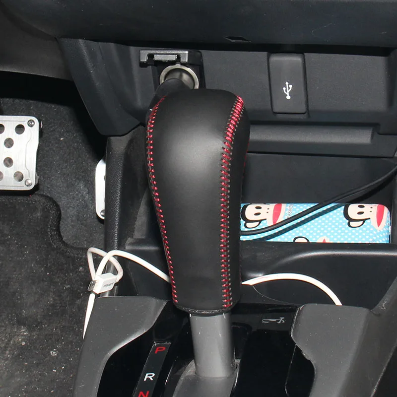 Ручка рычага переключения передач из натуральной кожи для Honda FIT на 2014