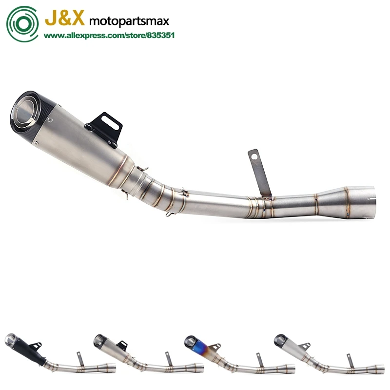 

Motorcycle Full Exhaust Middle Pipe Connection Link Pipe Round 51mm Muffler Slip On For Kawasaki Z900 Ninja900