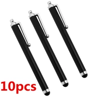 10pcs black color capacitive stylus pen fine stylus for all capacitive for all mobile phone tablet pen stylet pen clip