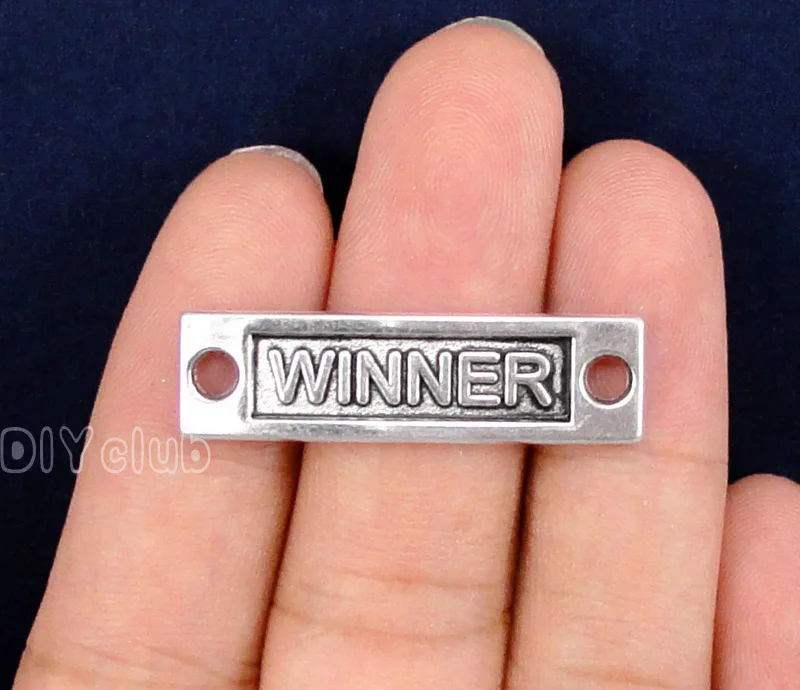 

40 шт.-античный серебряный тон коннектор Winner Charms 36x10 мм