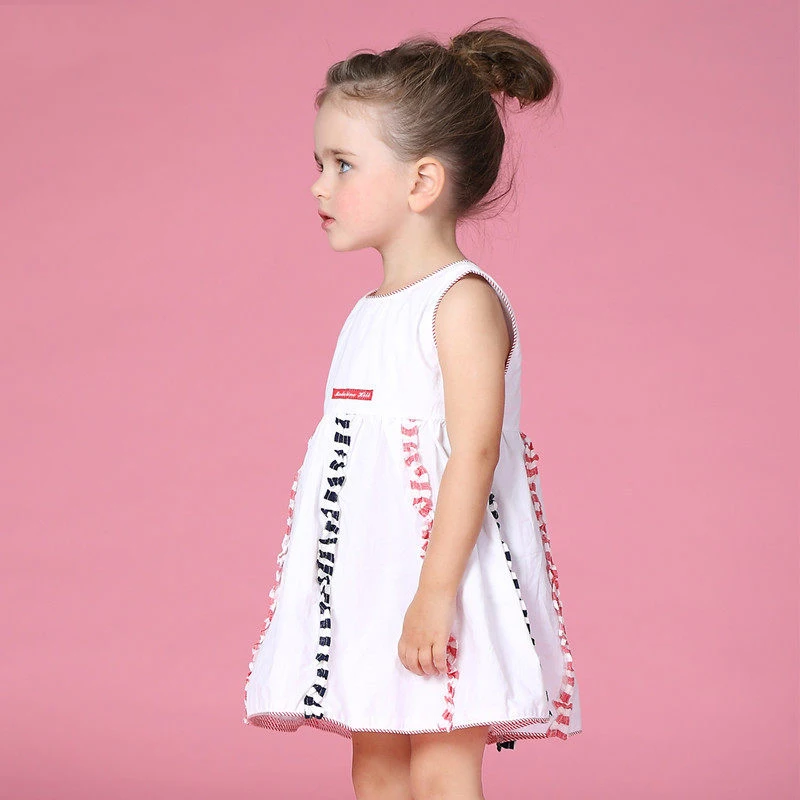 2016 Summer Dress Girls Clothes Baby Kids Cotton Frock Designs Rainbow Colorful For Age 2 4 5 6 7 8T Years Old | Детская одежда и