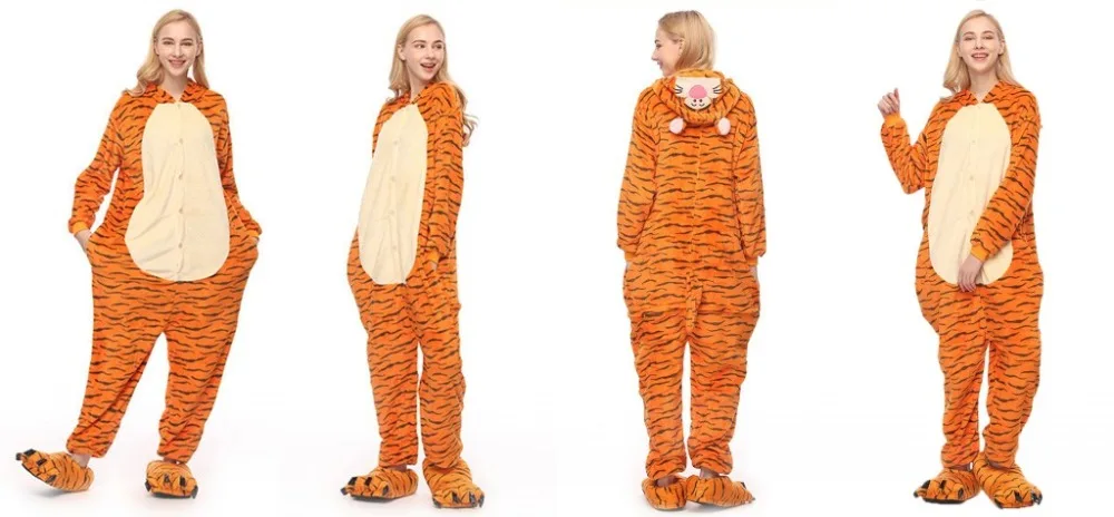 Унисекс пижамы с животными для взрослых Onesie Fire Dragon Bear ободок с ушками кошки, тигра коровы фланелевые Мультяшные милые теплые зимние пижамы для косплея