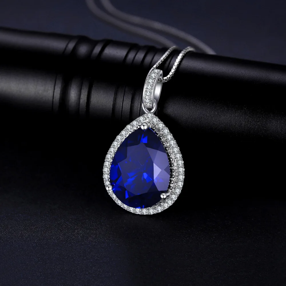 Jдворца 11ct созданное ожерелье из сапфира 925 драгоценные камни стерлингового