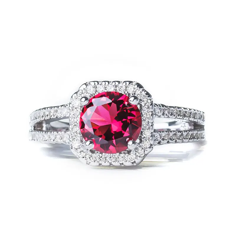 Rose Red H: HYDE, классическое, 9 цветов, 1Ct, AAA, CZ, обручальное кольцо для Wom, очаровательное кольцо с кубическим цирконием, ювелирные изделия, вечерние, подарок, anillos mujer - Цвет основного камня: Rose Red