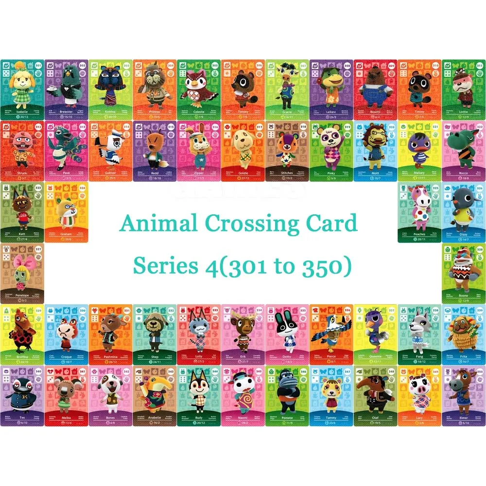 Animal Crossing Card NTAG215 печатная NFC карта совместимая серия 4(от 301 до 350) Выберите из списка