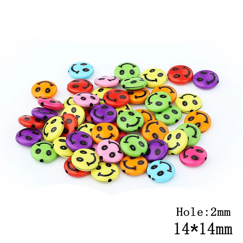 Хит продаж 50 шт. разноцветные акриловые бусины подходят для браслетов сделай сам