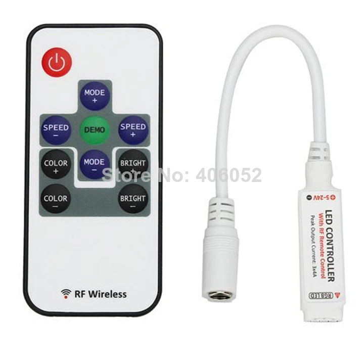 

4pcs/lot DC5-24V 12A RF LED Controller rgb With Wireless Remote Control Mini Dimmer for 5050 / 3528 Led Strip