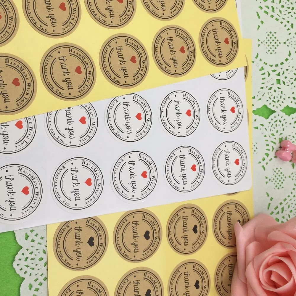 5000 шт крафт-бумага &quotспасибо&quot наклейки этикетки бумага круглые самоклеющиеся