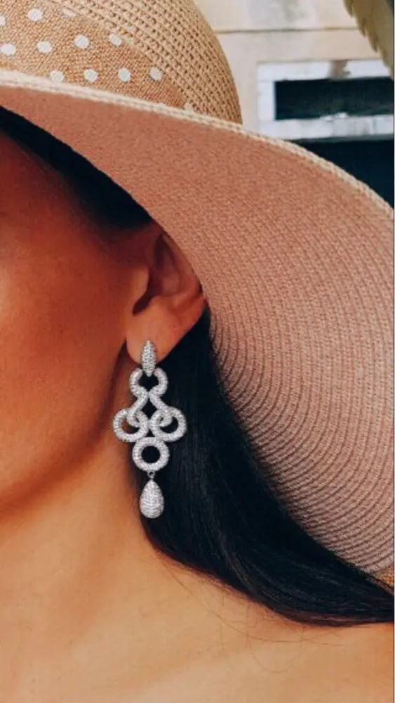 Женские длинные серьги GODKI популярные модные с фианитом|wedding earrings for women|silver wedding