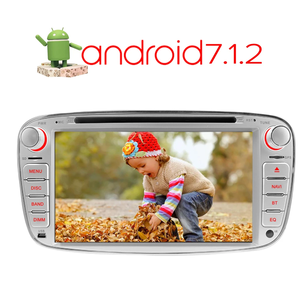 A Sure Android 7 1 2 Din 1024*600 автомобильный DVD для FORD FOCUS MONDEO S MAX C Kuga Galaxy с wifi радио gps DAB + OBD BT 4G