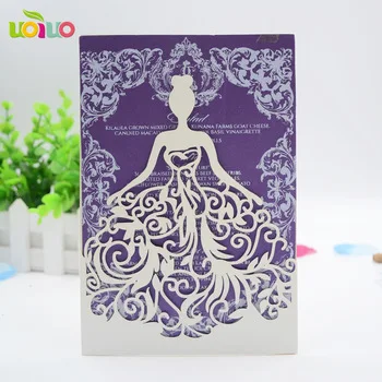 Лучшие продажи лазерная резка свадебные пригласительные открытки quinceanera Сладкие 15 вечерние Пригласительные открытки с внутренней бумагой и конвертом