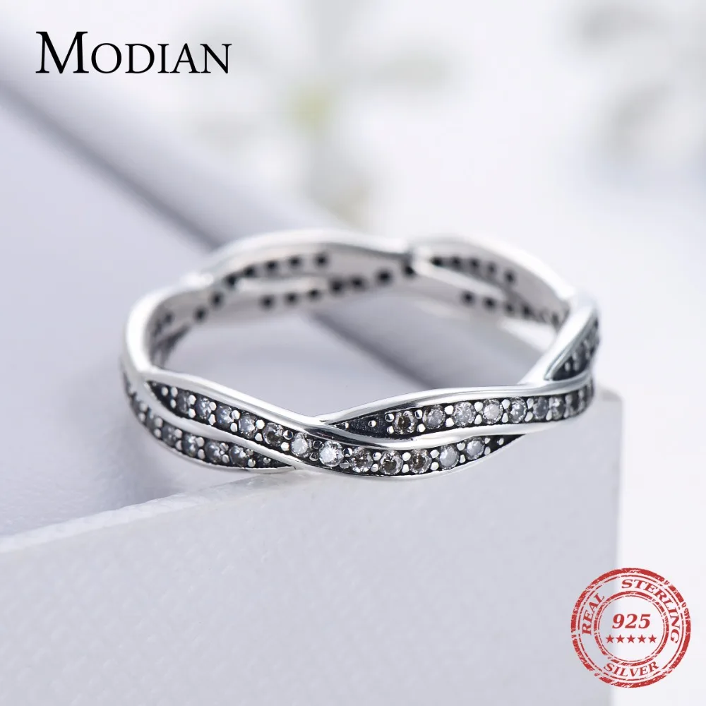 Modian, новинка,, настоящее 925 пробы, серебряное кольцо, циркониевое, классическое, штабелируемое, роскошные кольца, модные ювелирные изделия для женщин, подарок