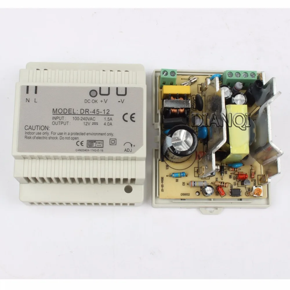 DIANQI 12V din-рейка одиночный выход импульсный источник питания 45w 5V suply 24v ac dc