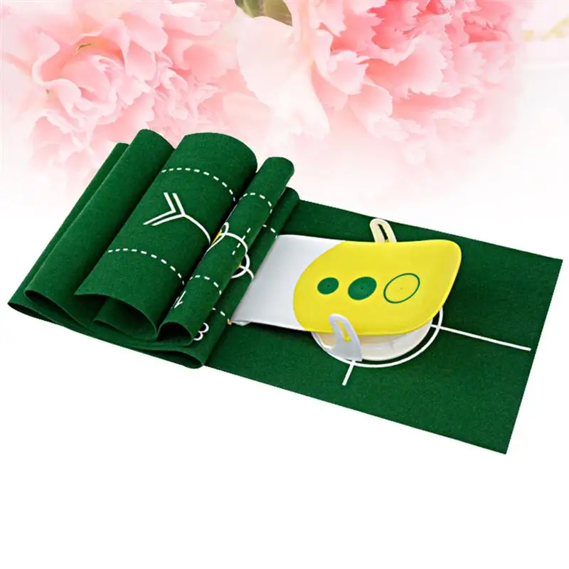 Делюкс 3 отверстия для гольфа Putt Тренажер Putter симулятор зеленого мата снаряжение