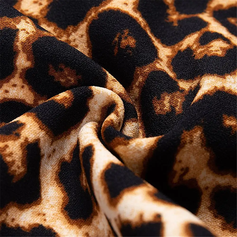 Хлопок для похудения Leopard Высокая талия брюки осень 2019 Весна Повседневная одежда