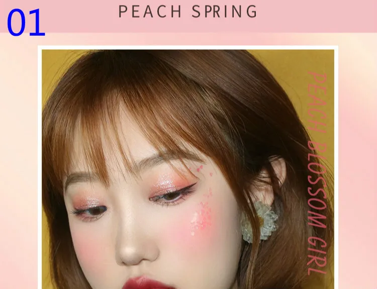 Cherry Blossom Румяна для женщин, красные румяна для макияжа лица, пудра, запеченные Минеральные румяна для щек, брендовая косметическая палитра, 4 цвета, пудра