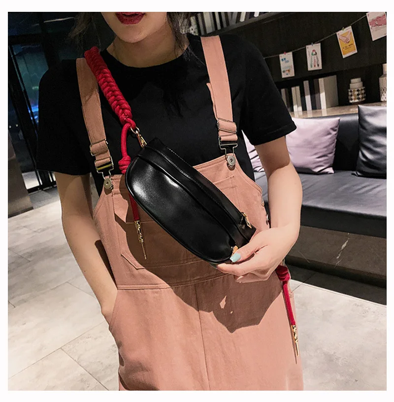 Fashion Trend женские сумки на груди Простые твердые женские сумки на ремне, сумки на ремне, женские банановые сумки