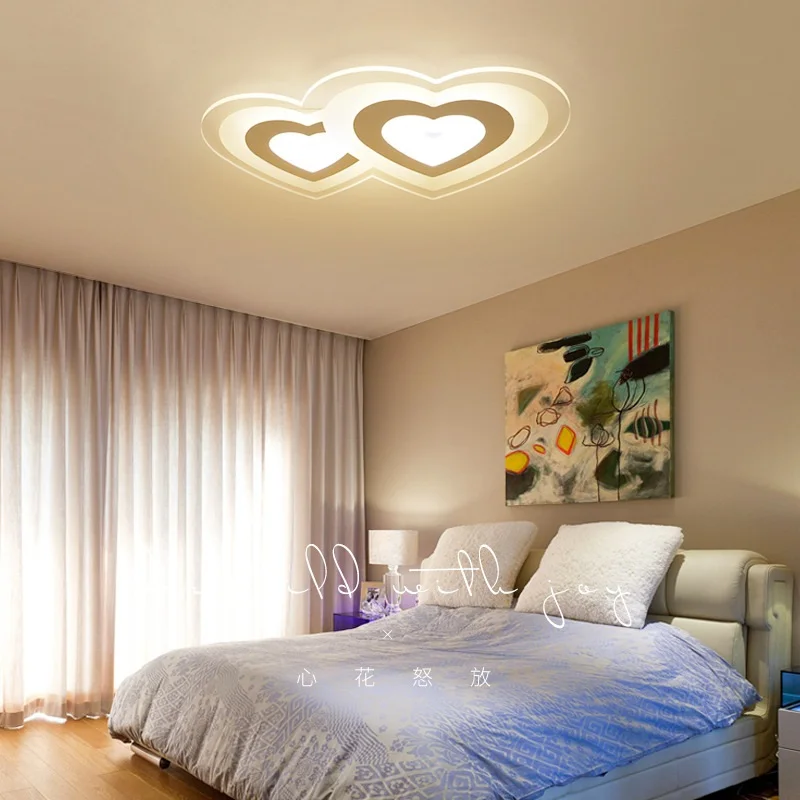 

Modern Acrylic Single Heart & Double Heart LED Ceiling Light Living room bedroom study dining room ceiling lamps