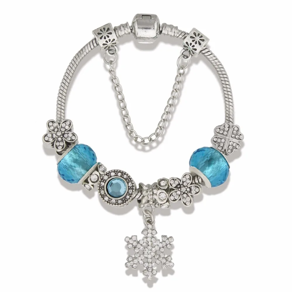 Endless Charms Bracelet &amp Bangle with two glass bead and unique zircon pendant for women Handmade wedding jewelry KM101 | Украшения и