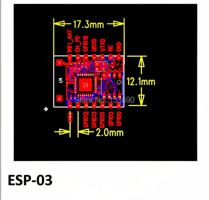 1 шт. Новый ESP8266 ESP03 Wifi модуль серийная Беспроводная отправка приемника