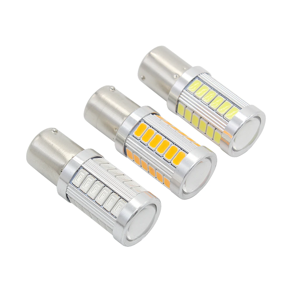 1 шт. автомобильная светодиодная лампа 1156 BA15S P21W 1157 BAY15D 7443 T20 12 В 5630 33SMD|Сигнальная
