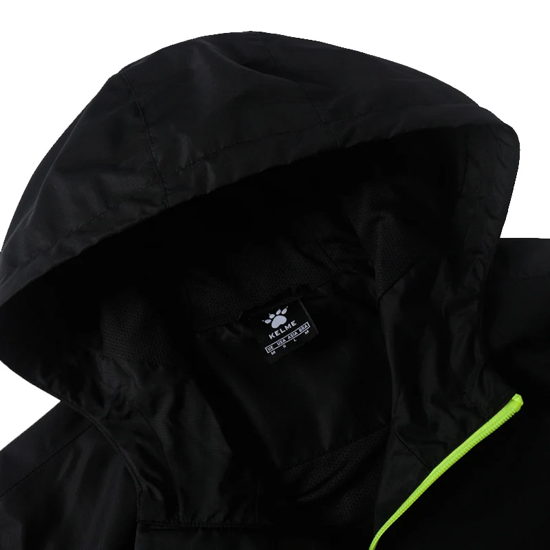 Мужская куртка для бега KELME толстовка с капюшоном ветрозащитная