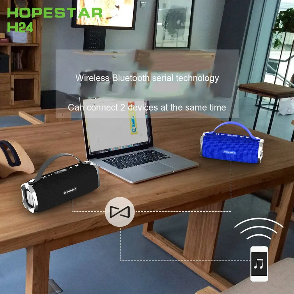 HOPESTAR H24 динамик Портативный беспроводной громкий динамик стерео звук Открытый водонепроницаемый динамик Мобильная мощность