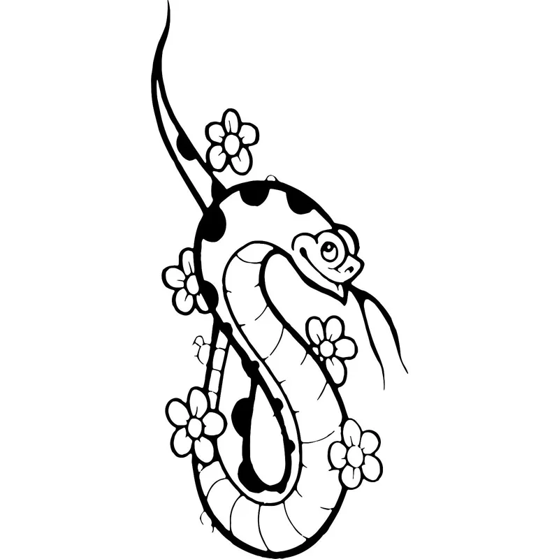 

6cm*13.2cm Beautiful Cute Animal Snake Vinyl Car Stickers Decals Black/Silver Accessories S6-3101