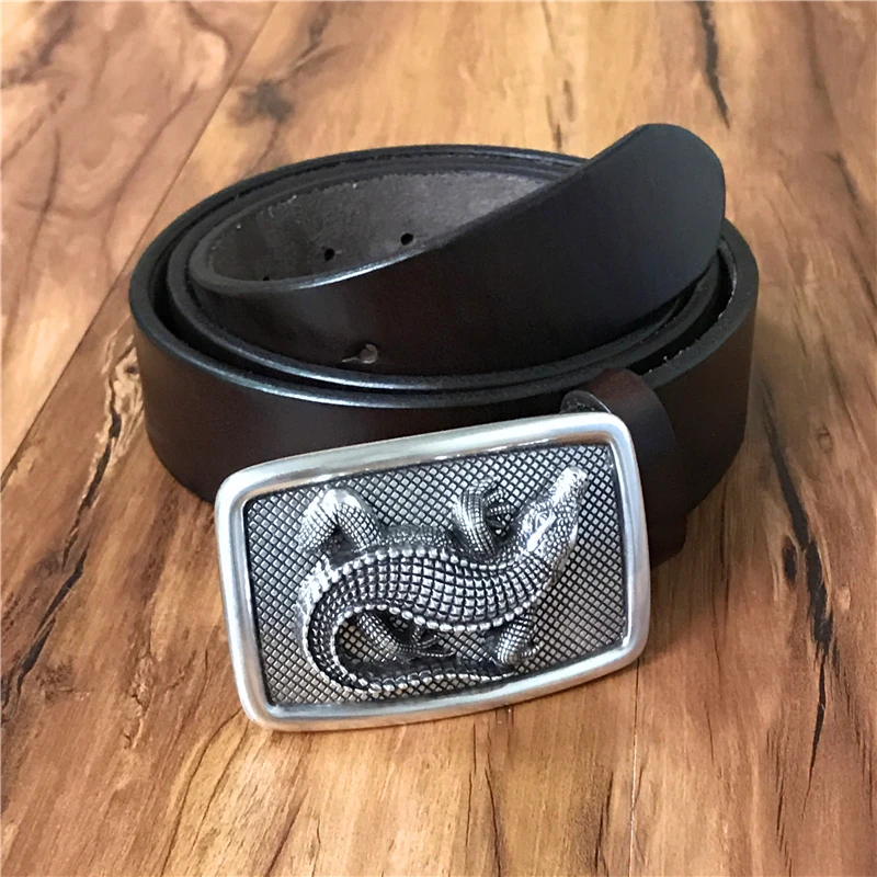 Крокодиловый ремень с пряжкой из толстой кожи, роскошный мужской ремень Ceinture Homme, дизайнерские мужские ремни высокого качества, мужские ремни MBT0481