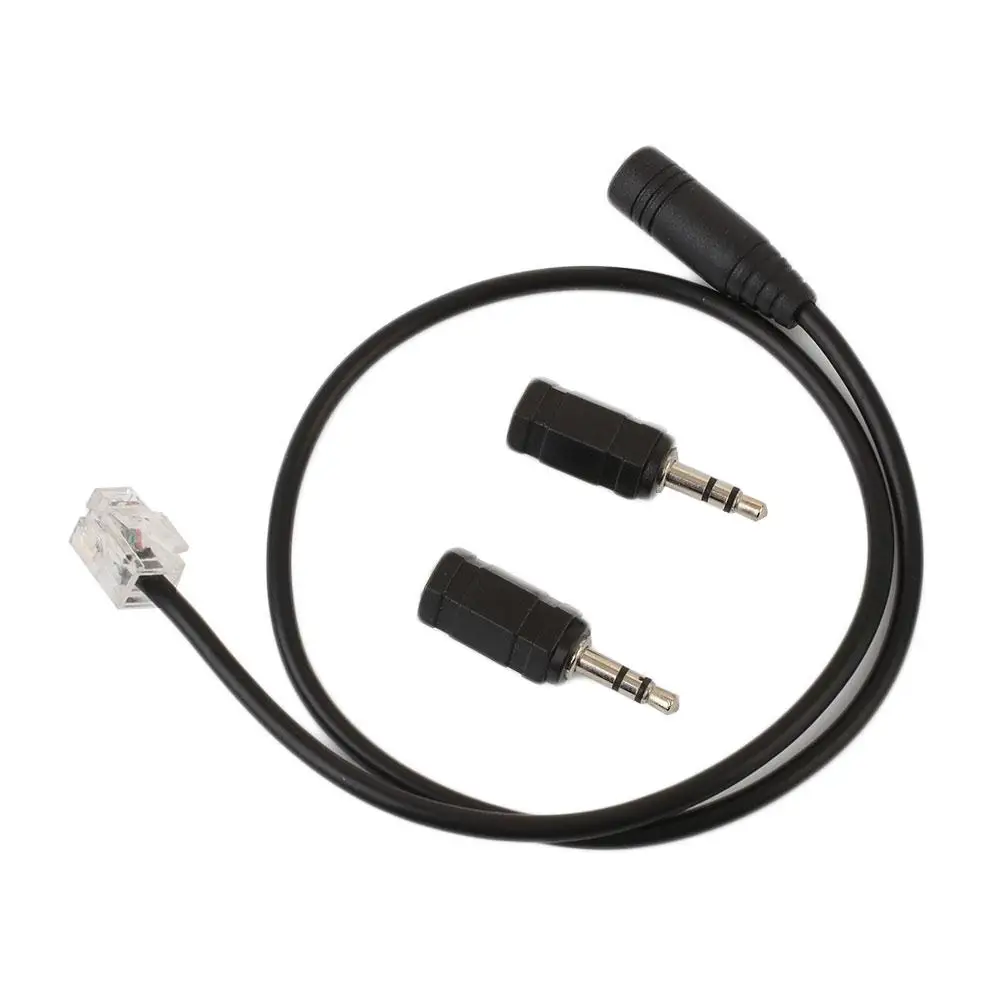 RJ9 to 3.5mm 2.5mm Jack Cable Adapter For Telephone Headset Earphone Black | Электроника