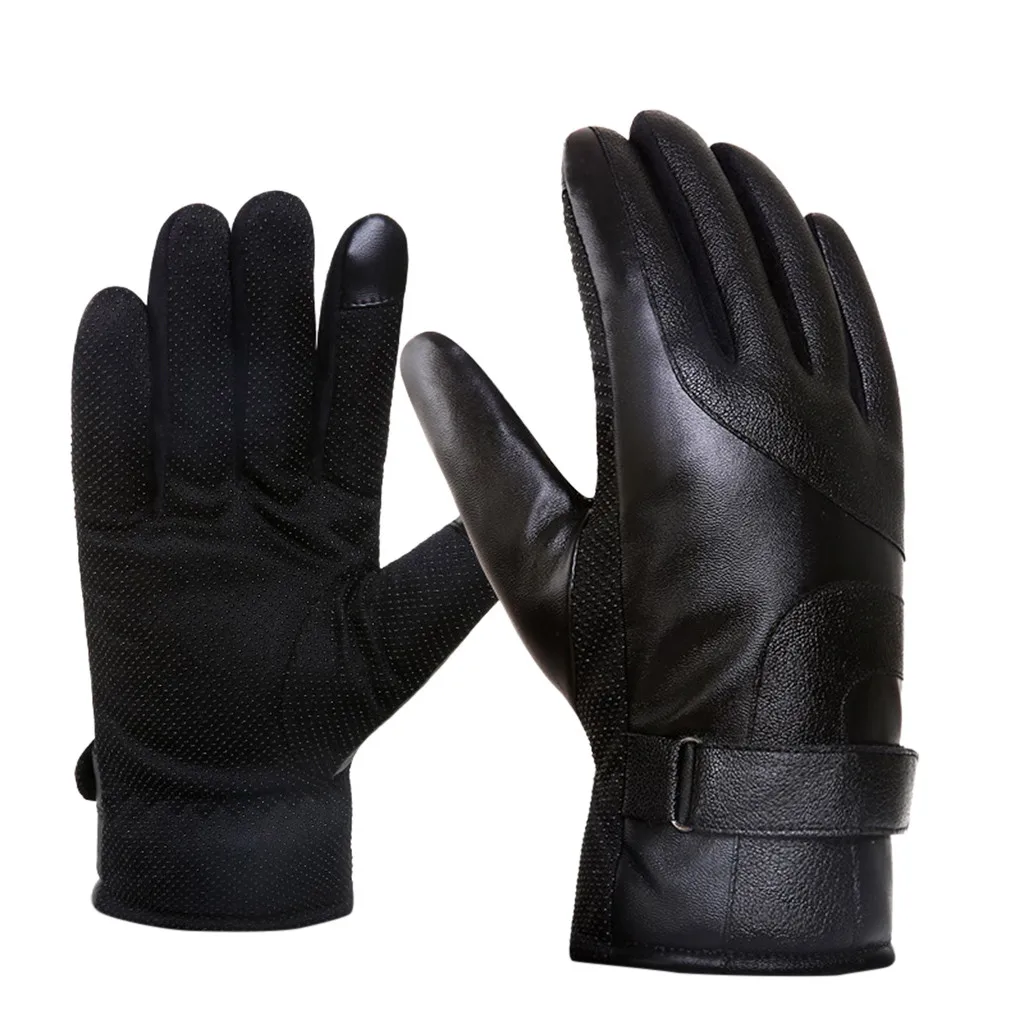 KLV 2019 TOP Alpine Swiss Men's Gloves Dressy Leather Warm Thermal Lined Wrist Strap 12.21 | Спорт и развлечения