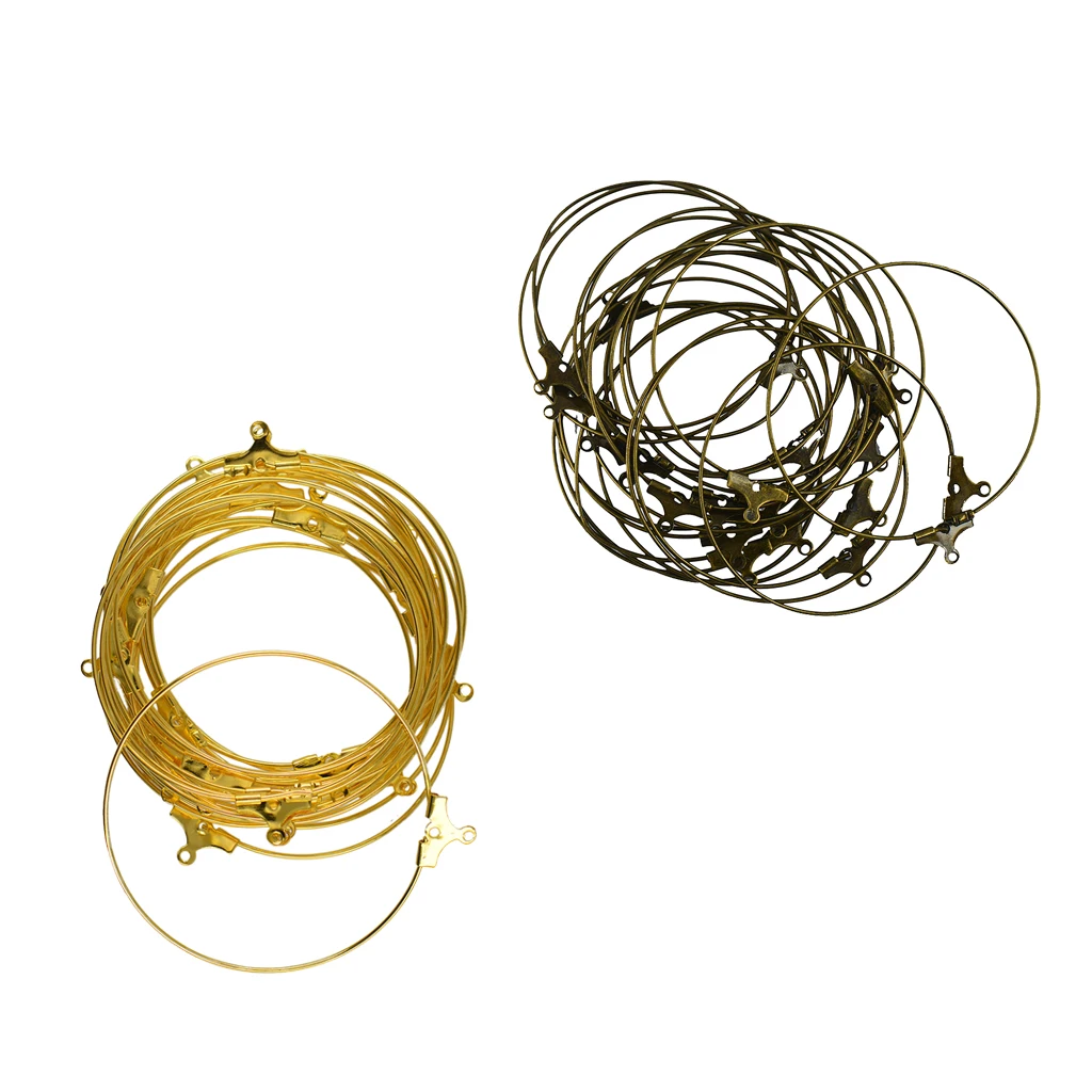 

40pcs Handmade Beading Hoop Round Earrings Findings For Women Jewelry DIY