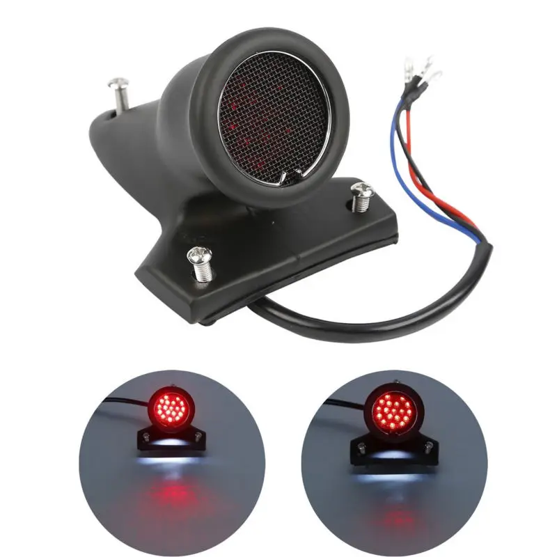 

Mesh Lens Style Red Lens Black LED Brake Tail Light For Harley Bobber Chopper