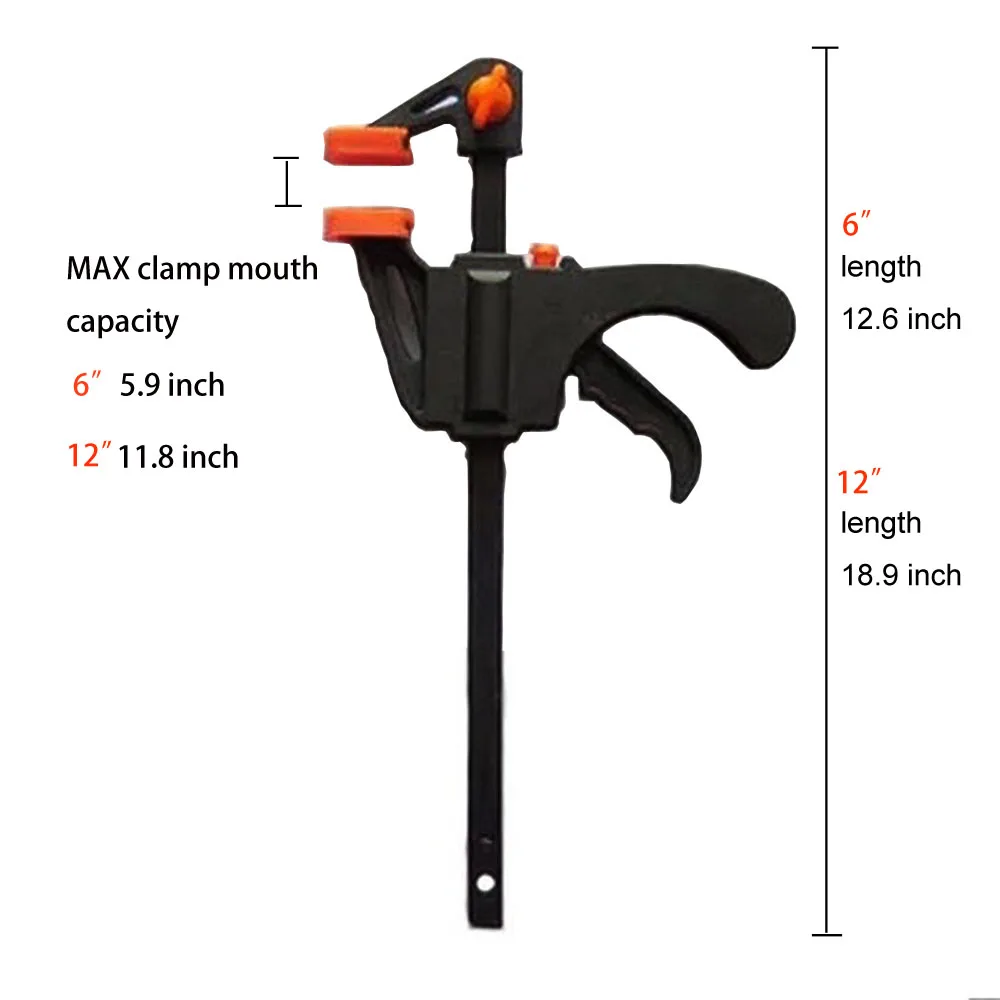 AMYAMY 6 inch 12 Quick Ratchet Release Speed Squeeze Wood Working Work Bar Clamp Clip Kit Spreader Gadget Tool DIY Hand | Обустройство