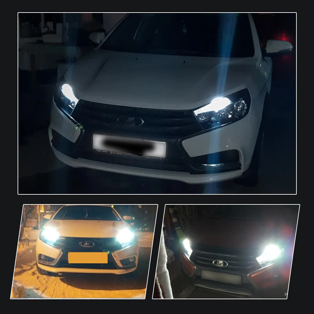 2 шт. 6000K белые LADA Lada Kalina Granta Vesta DRL светодиодные лампы SRCK 7443 7444 T20 W21/5 W светодиодные лампы чрезвычайно яркие 12 светодиодов 3020-EX