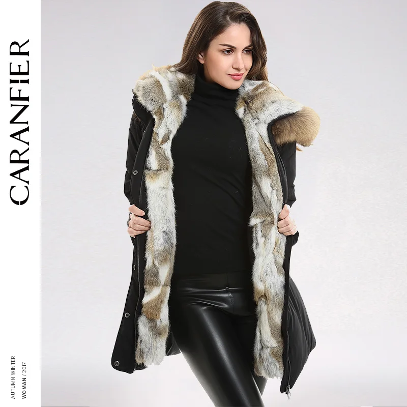CARANFIER 2017 новые женские зимние пуховые пальто 100% полиэстер Eendendons бренд Jassen Zwart Rits