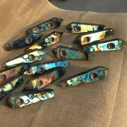 Natural energy labrador reiki quartz crystal cigarette holder healing. Agate specimen | Дом и сад