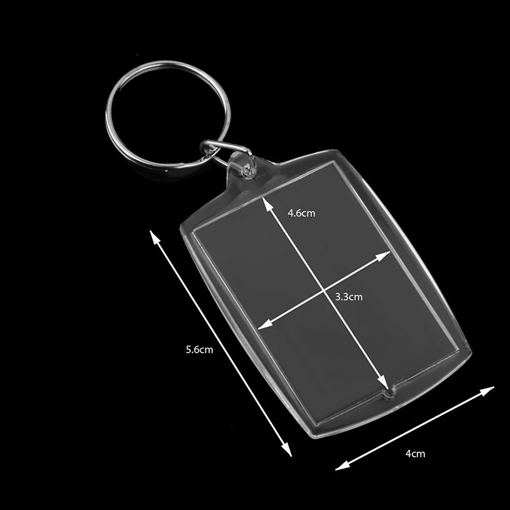 

10pcs Rectangle Blank Insert Photo Picture Frame Split Ring Keychain
