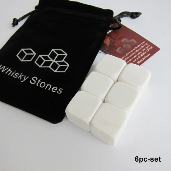 6pc white Drixon натуральные камни для виски, потягивающий кубик льда, камень для виски, охладитель для виски, рок, свадебный подарок, рождественский бар - Цвет: 6pc white
