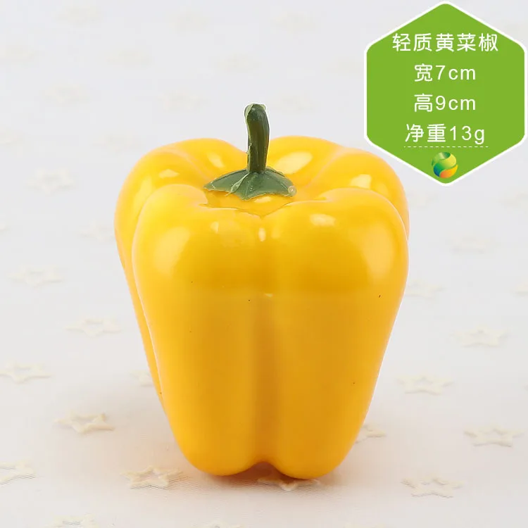 Yellow pepper Искусственные фрукты овощи пластик моделирование оранжевый лимон Чили Тыква поддельные модели для фотографии реквизит вечерние Декор для дома - Цвет: Yellow pepper
