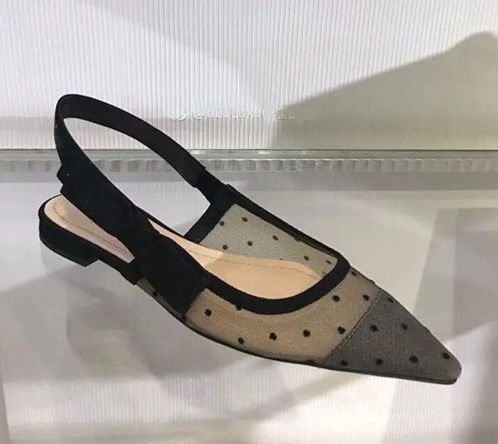 Qianruiti/2018 г. женские босоножки в сеточку с острым носком на каблуке рюмочке дышащие