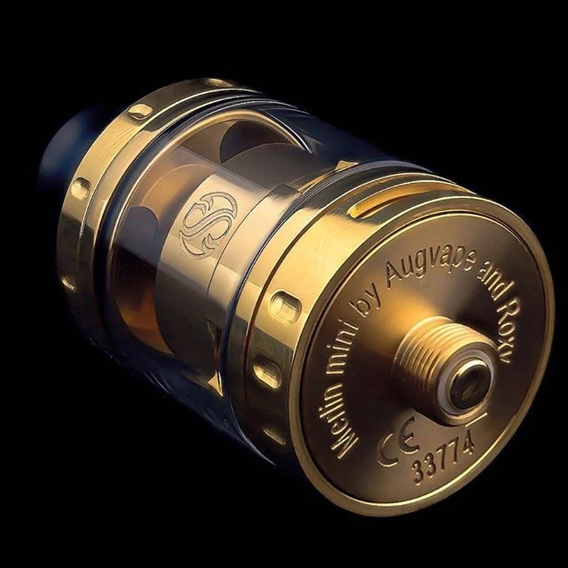 Augvape испаритель танк Мерлин мини RTA атомайзер 24 мм 2 мл позолоченный двойной
