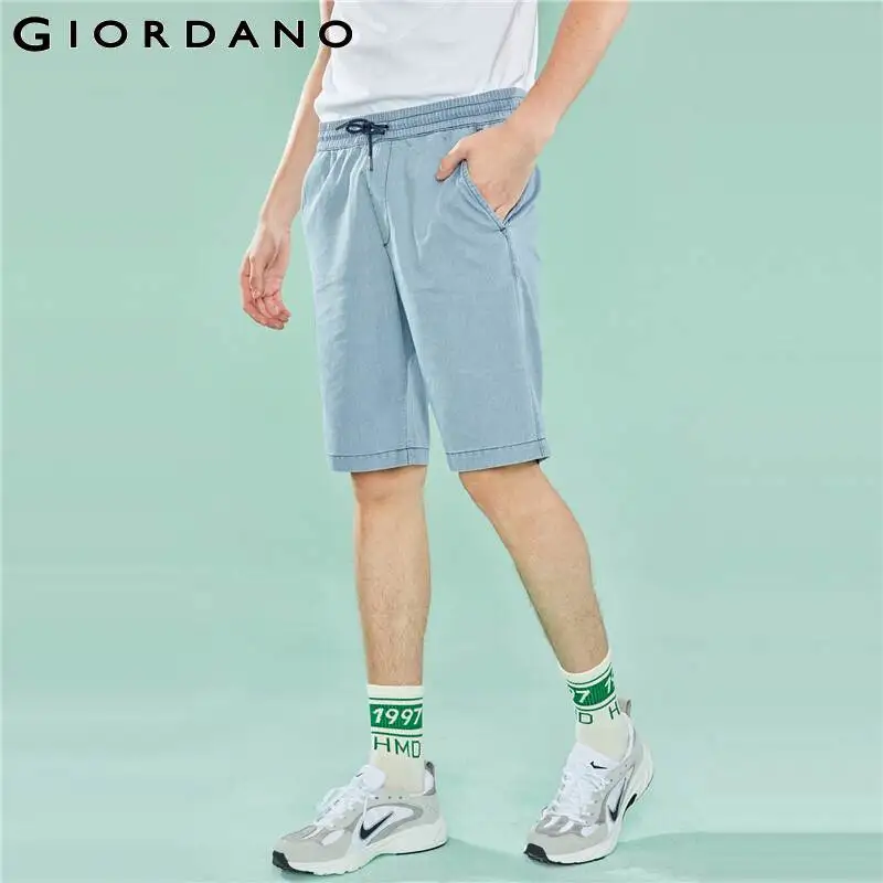 Giordano мужские тонкие джинсовые шорты с талией на резинке со шнурком данная модель