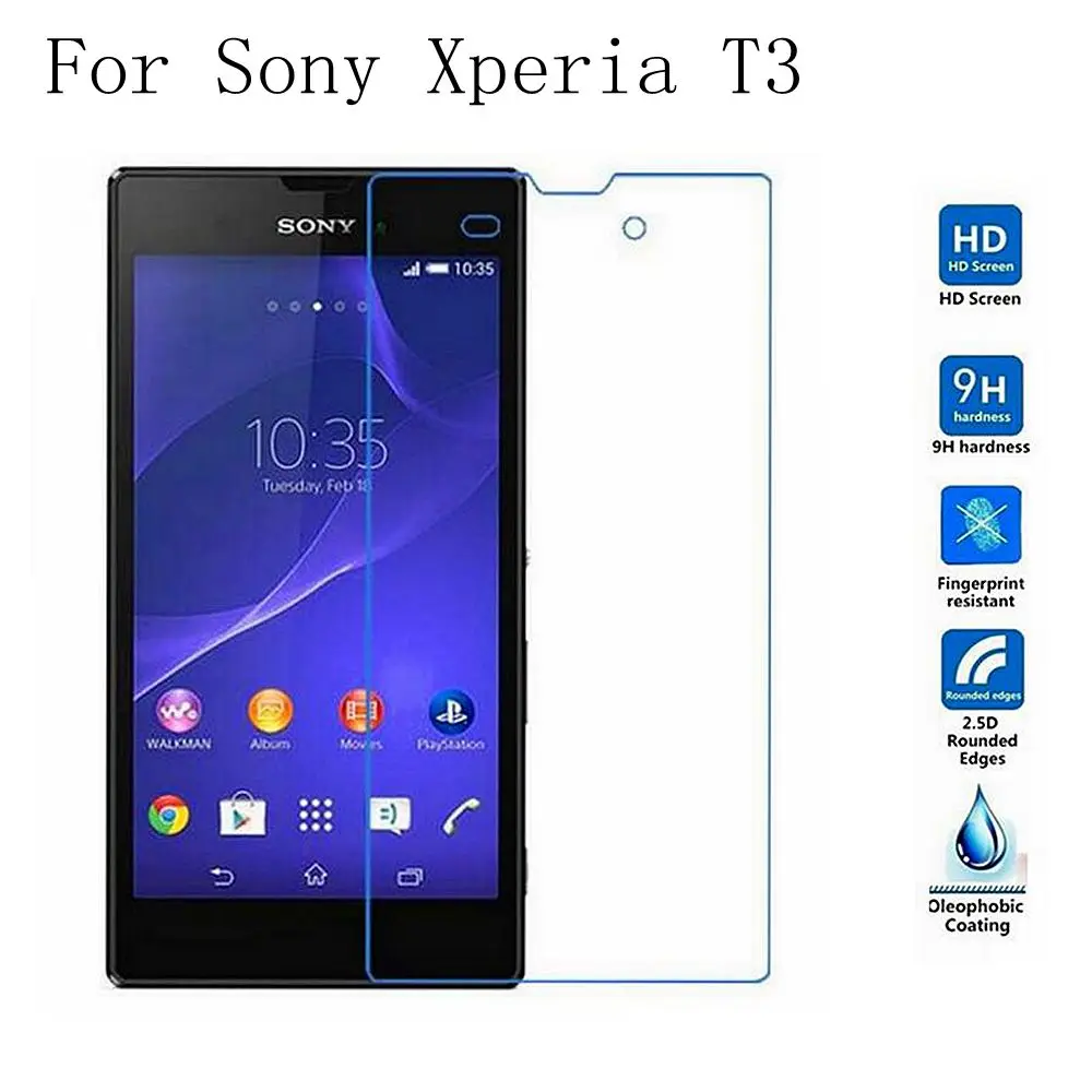 Закаленное стекло для Sony Xperia T3 T 3 Arc Edge 0 мм 2.5D с круглыми краями Взрывозащищенная