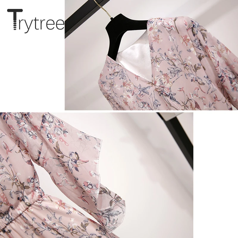 Женское Повседневное платье Trytree ТРАПЕЦИЕВИДНОЕ ПЛАТЬЕ до колена с v образным