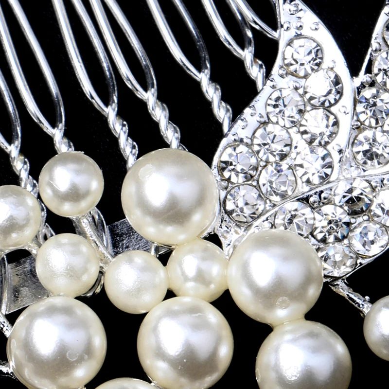 Красивые шпильки с цветами свадебная тиара серебряный цвет имитация жемчуга