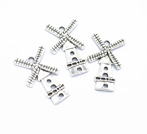 

60pcs Charm windmill pendants 27*20mm 1.7g Antique silver bronze Handmade Jewelry Making DIY Supplies European Alloy accessories