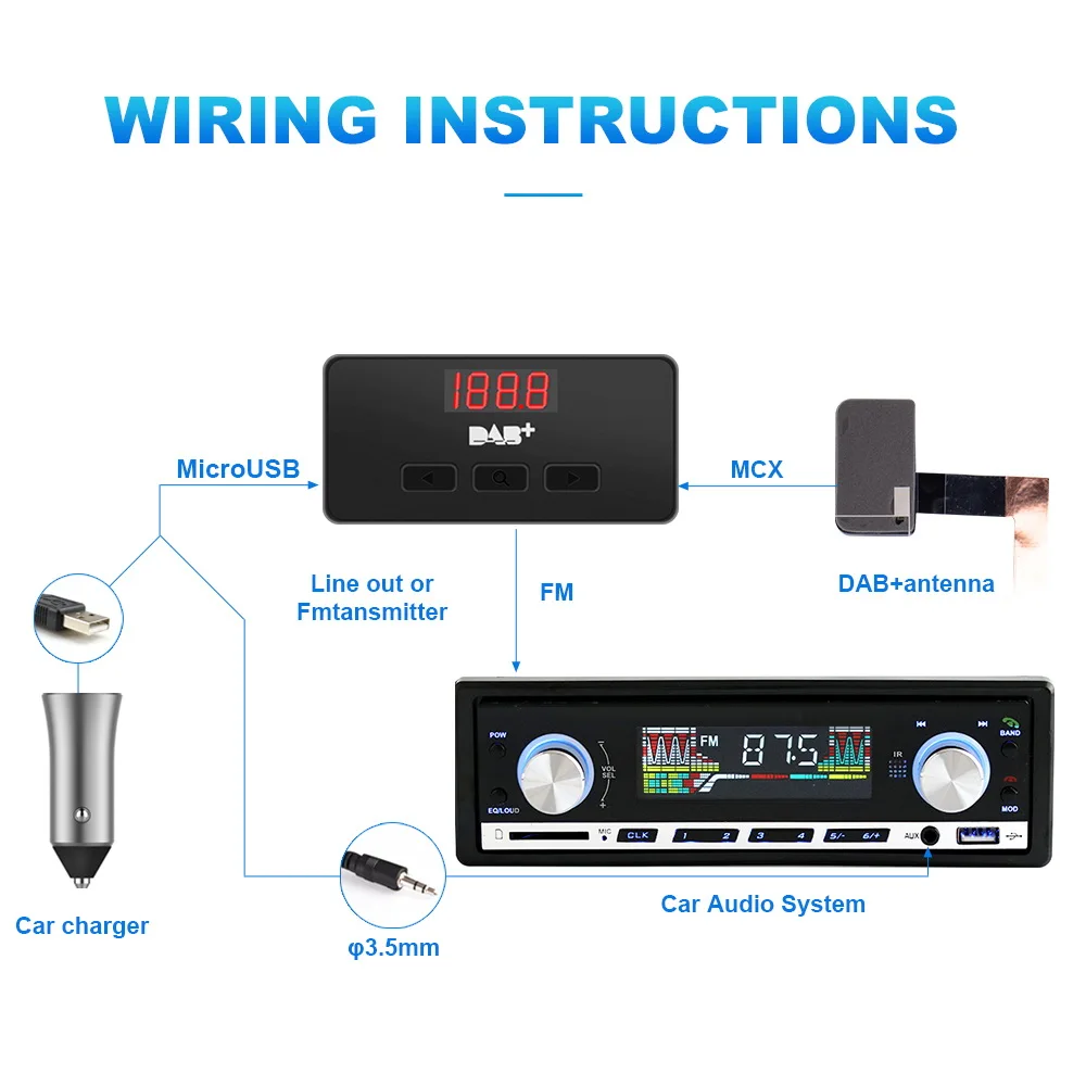 Новинка DAB + usb кабель с антенной тюнер приемник для автомобиля Android 4 5 6 7 8