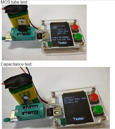 ATmega328 MK-328P 1," ЖК-цифровой Транзистор тестер 128X160 8 МГц кварцевый генератор Триод сопротивление емкости ESR метр